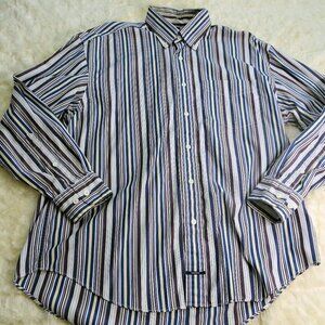 Nautica Striped L/S Button Down Shirt Size Large